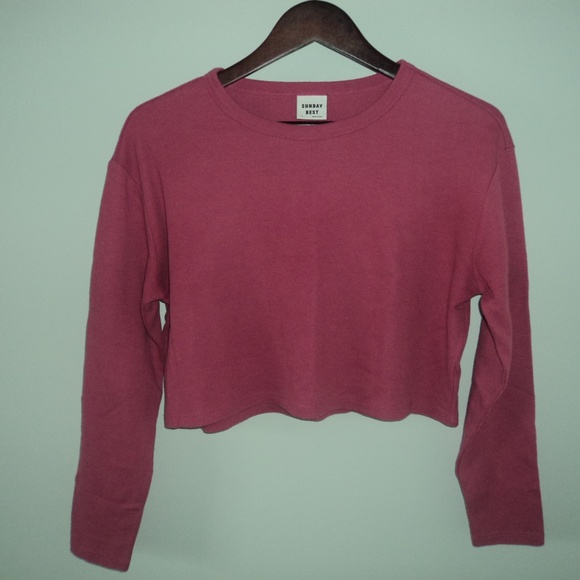 Sunday Best Waffle Cropped Long-Sleeve - Picture 1 of 3